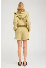 SHRUNKEN ZIP-UP HOODIE IN PISTACHIO MELANGE