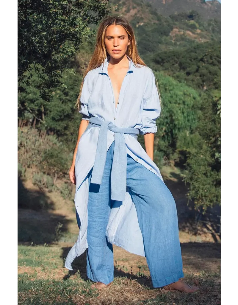 VELVET BY GRAHAM & SPENCER STEPHANIE LINEN PANT IN CHAMBRAY