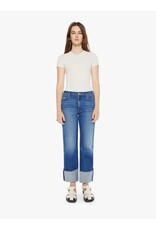 MOTHER DENIM CHECKERBOARD DUSTER FLOOD CUFF IN BUNNY HOP