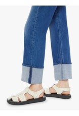 MOTHER DENIM CHECKERBOARD DUSTER FLOOD CUFF IN BUNNY HOP