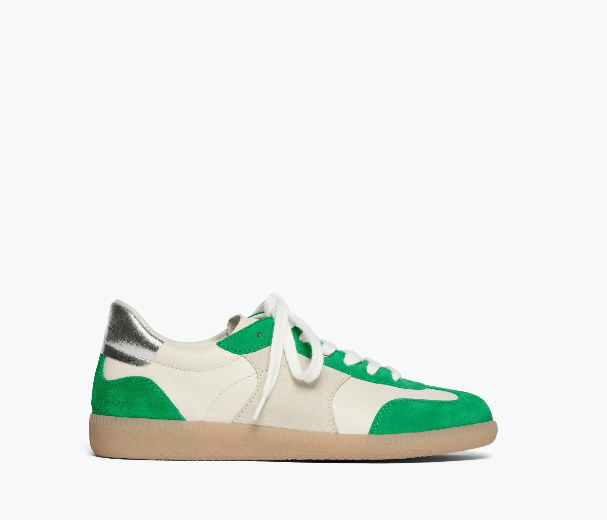 FREDA SALVADOR JACKIE SNEAKER IN GREEN SUEDE COMBO
