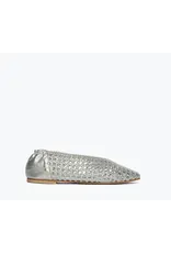 FREDA SALVADOR RILEY OPEN WEAVE BALLET FLAT IN SILVER