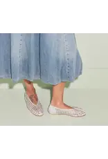 FREDA SALVADOR RILEY OPEN WEAVE BALLET FLAT IN SILVER