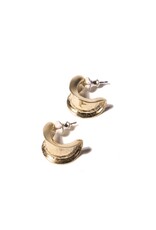 ODETTE SMALL ARC HOOP EARRINGS IN BRASS