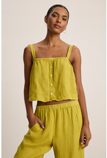 VELVET BY GRAHAM & SPENCER QUIN BUTTON TOP IN DANDELION