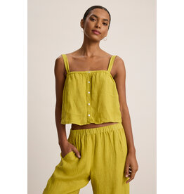 VELVET BY GRAHAM & SPENCER QUIN BUTTON TOP IN DANDELION