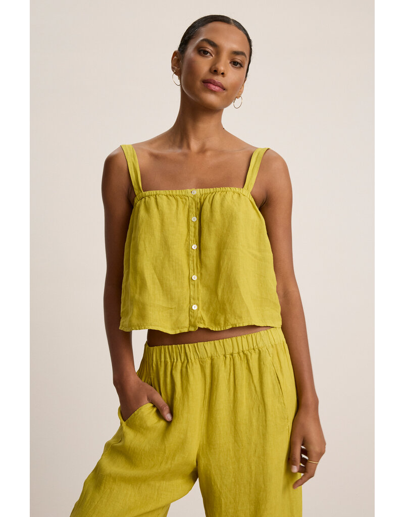VELVET BY GRAHAM & SPENCER QUIN BUTTON TOP IN DANDELION