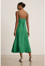 VELVET BY GRAHAM & SPENCER JANET LINEN BUTTON FRONT DRESS IN EMERALD