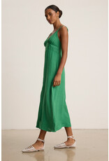 VELVET BY GRAHAM & SPENCER JANET LINEN BUTTON FRONT DRESS IN EMERALD