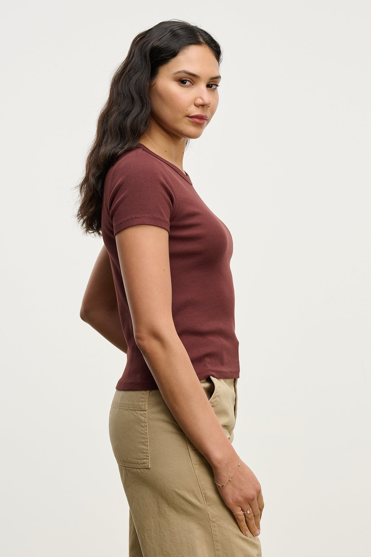 VELVET BY GRAHAM & SPENCER EDDIE TEE IN HENNA