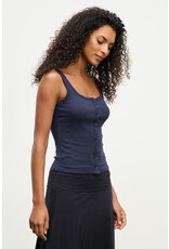 VELVET BY GRAHAM & SPENCER ADELLE POINTELLE TANK IN NAVY