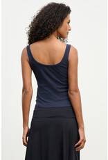 VELVET BY GRAHAM & SPENCER ADELLE POINTELLE TANK IN NAVY