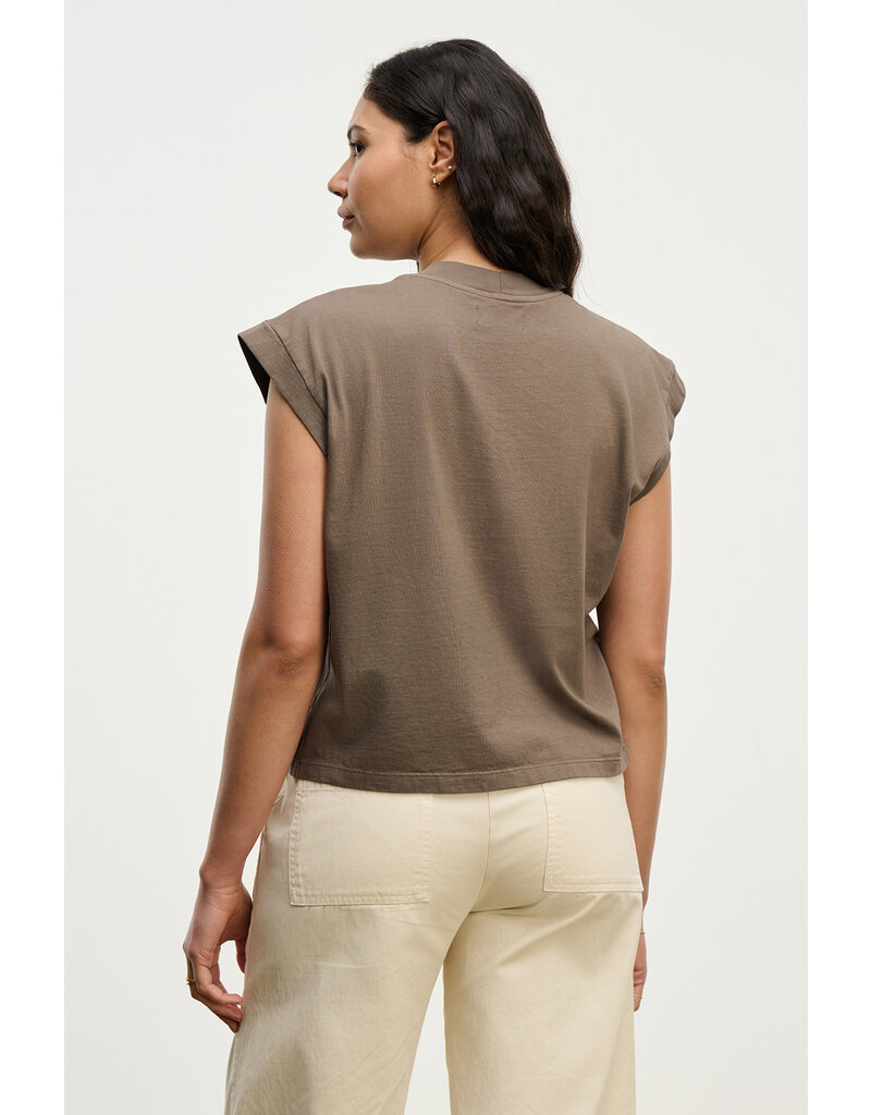 VELVET BY GRAHAM & SPENCER ASYA VINTAGE COTTON TEE IN MALT