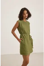 VELVET BY GRAHAM & SPENCER LARA LINEN DRESS IN SAP