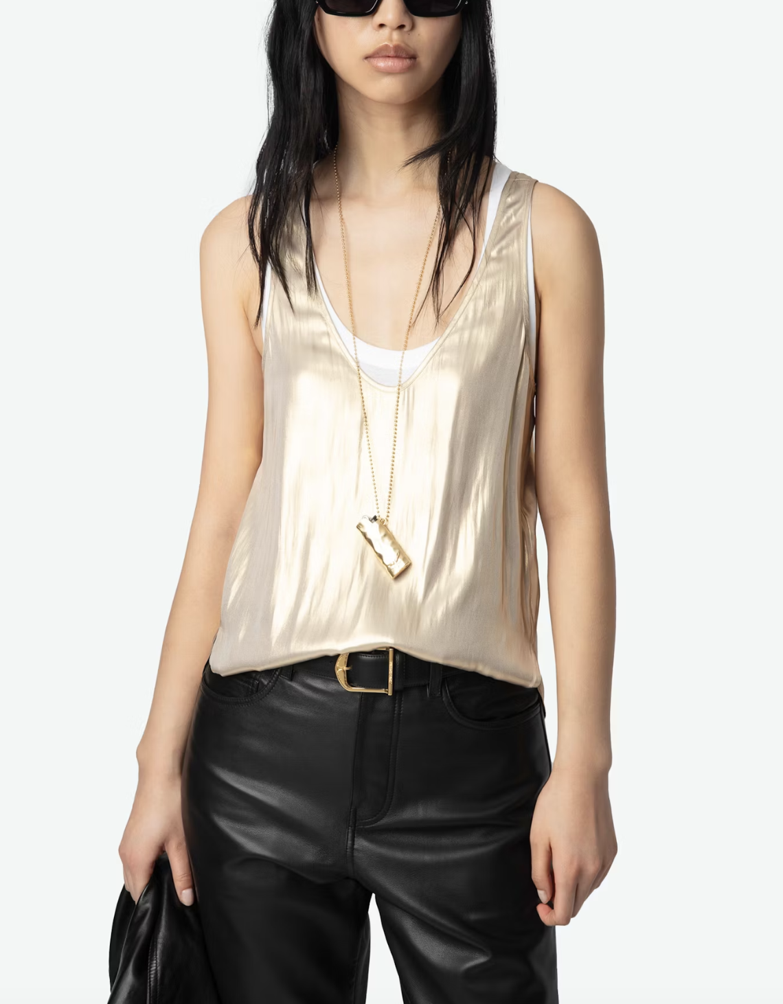 TARYS SATIN TANK IN GOLD