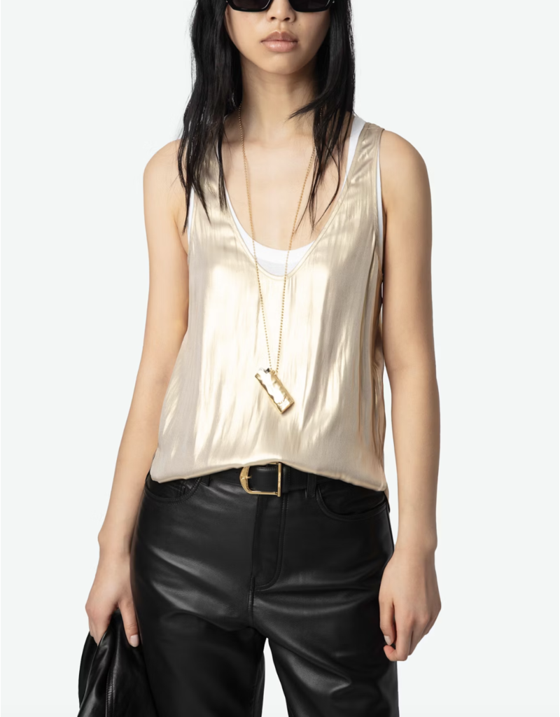 TARYS SATIN TANK IN GOLD