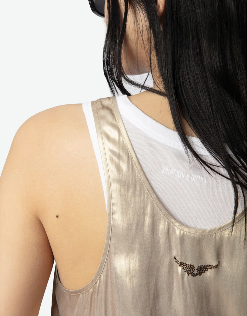 TARYS SATIN TANK IN GOLD