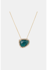 5 OCTOBRE GRANDIDERITE 3.77 KT NECKLACE 14K GOLD , diamonds .32