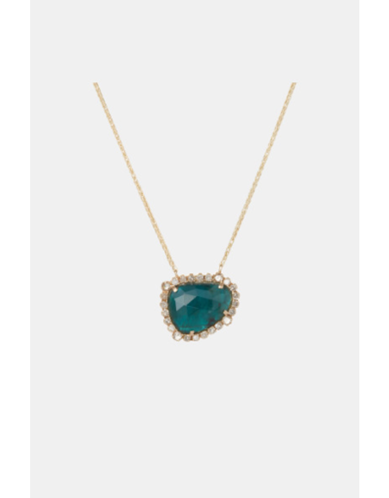 5 OCTOBRE GRANDIDERITE 3.77 KT NECKLACE 14K GOLD , diamonds .32