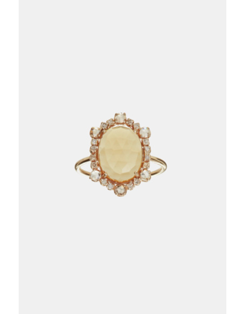 5 OCTOBRE TORIN RING Citrine , diamonds .44ct 14K