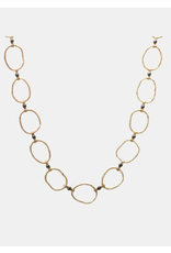 5 OCTOBRE JANIE "ELLIPSIS" NECKLACE 24 K GOLD, BLACK RHODIUM SILVER