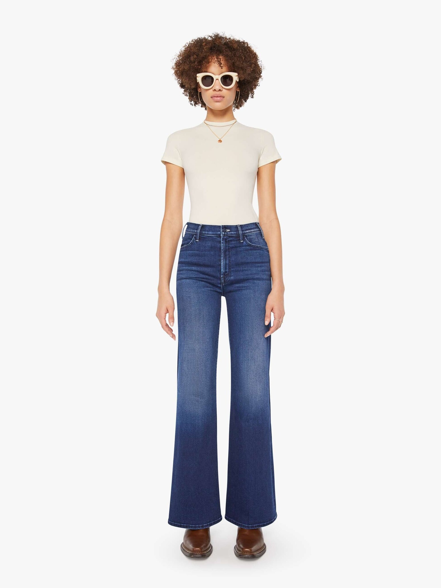 MOTHER DENIM HUSTLER ROLLER SNEAK IN HOMECOMING HIGH