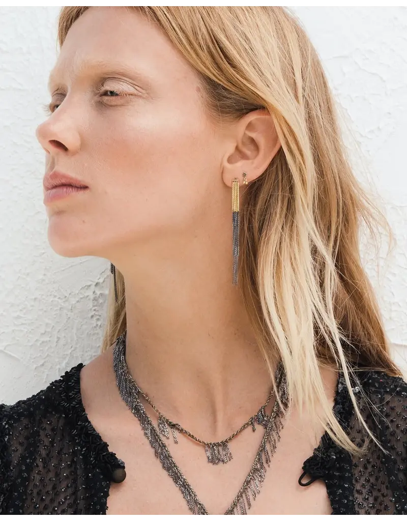 MARIE LAURE CHAMOREL NO. 464 EARRINGS IN BICOLORE GOLD