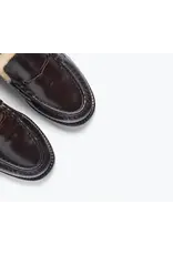 FREDA SALVADOR TEMI SHEARLING PENNY LOAFER MULE IN ESPRESSO