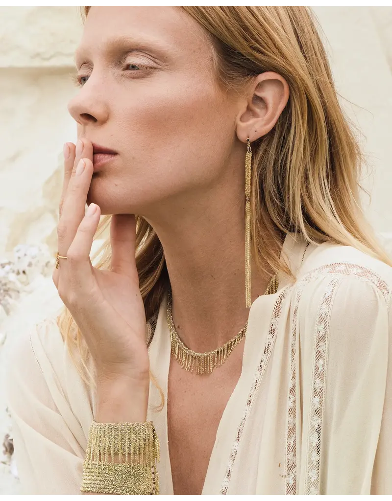 MARIE LAURE CHAMOREL NO. 550 NECKLACE IN GOLD + GREY