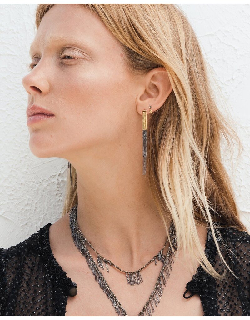 MARIE LAURE CHAMOREL NO. 464 EARRINGS IN BICOLORE GOLD