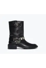 FREDA SALVADOR AERI MOTO BOOT IN BLACK CALF WITH SILVER HARDWARE FREDA SALVADOR AERI MOTO BOOT IN BLACK CALF WITH SILVER HARDWARE