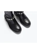 FREDA SALVADOR AERI MOTO BOOT IN BLACK CALF WITH SILVER HARDWARE FREDA SALVADOR AERI MOTO BOOT IN BLACK CALF WITH SILVER HARDWARE