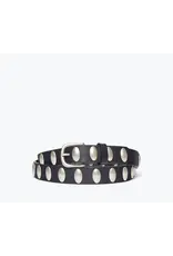 FREDA SALVADOR REBECCA BELT IN BLACK CALF WITH OVAL STUDS FREDA SALVADOR REBECCA BELT IN BLACK CALF WITH OVAL STUDS