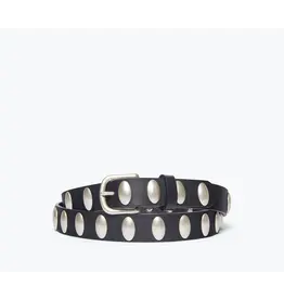 FREDA SALVADOR REBECCA BELT IN BLACK CALF WITH OVAL STUDS