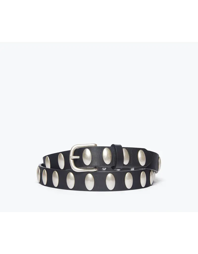 FREDA SALVADOR REBECCA BELT IN BLACK CALF WITH OVAL STUDS