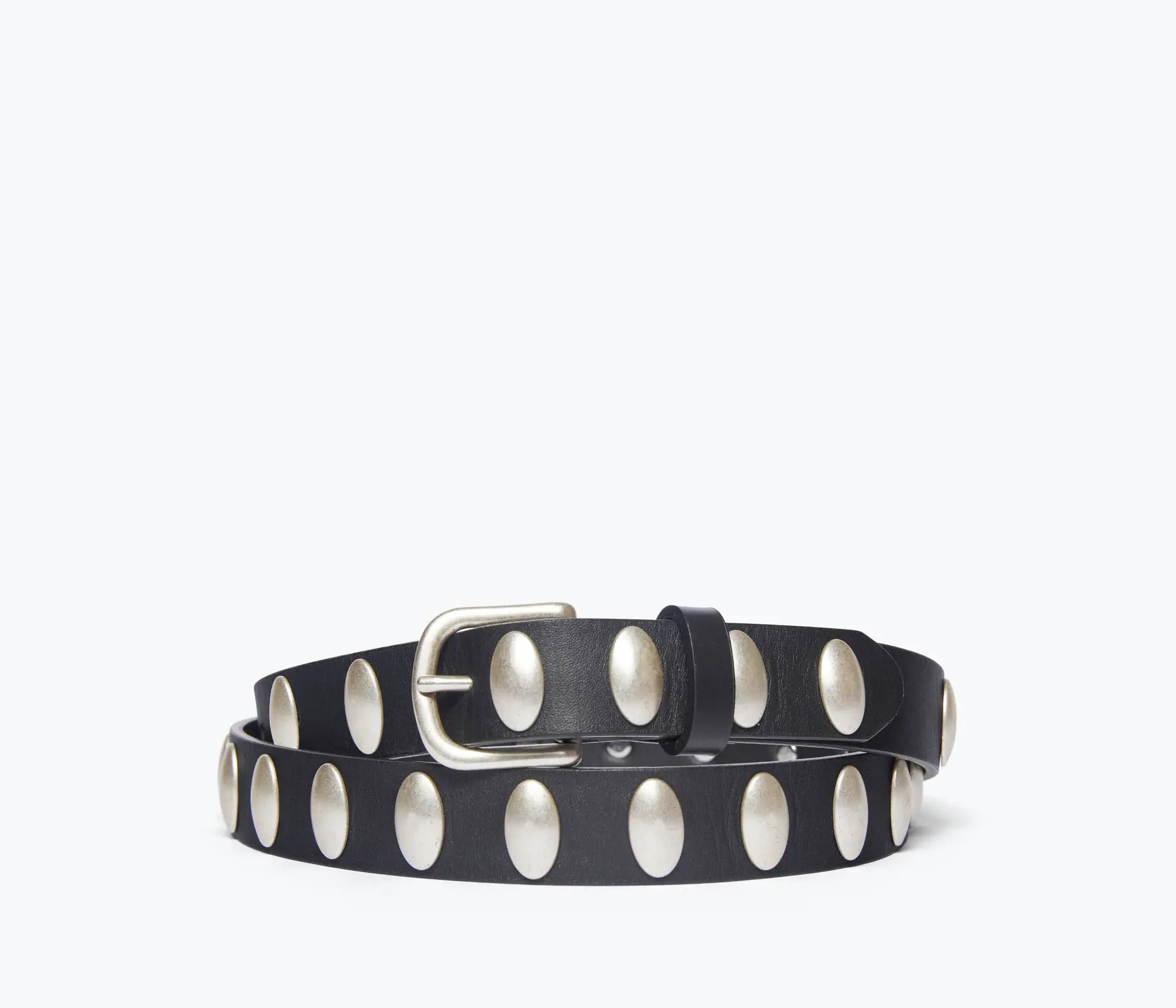 FREDA SALVADOR REBECCA BELT IN BLACK CALF WITH OVAL STUDS