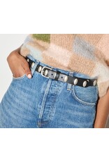 FREDA SALVADOR REBECCA BELT IN BLACK CALF WITH OVAL STUDS FREDA SALVADOR REBECCA BELT IN BLACK CALF WITH OVAL STUDS