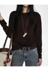 CICI PATCH HEART SWEATER IN DARK CHOCOLATE