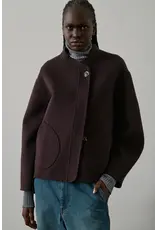 SOEUR WINDSOR COAT IN AUBERGINE