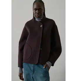 SOEUR WINDSOR COAT IN AUBERGINE