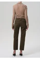 CITIZENS OF HUMANITY BLAINE HIGH RISE STRAIGHT IN OLIVINE ZEBRA