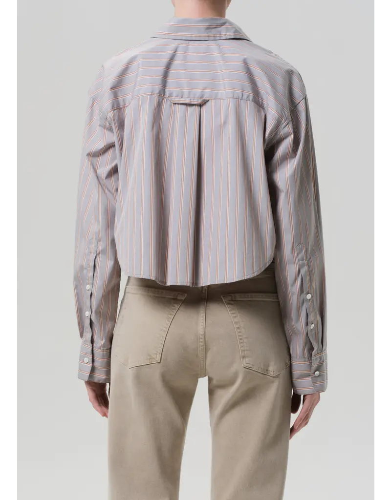 CITIZENS OF HUMANITY ANA CROPPED SHIRT IN NOBLE STRIPE