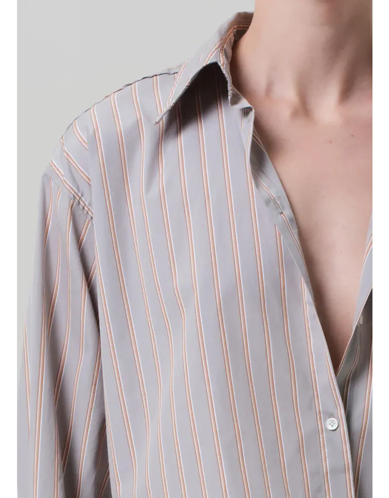 CITIZENS OF HUMANITY ANA CROPPED SHIRT IN NOBLE STRIPE