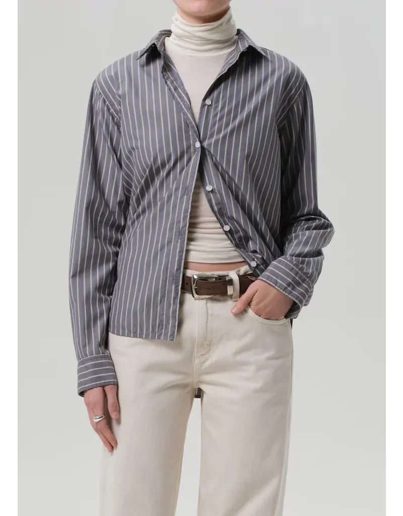 CITIZENS OF HUMANITY AVNI SLIM SHIRT IN CLEO STRIPE