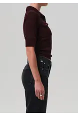 CITIZENS OF HUMANITY AMINA POLO SHIRT IN MAHOGANY