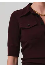 CITIZENS OF HUMANITY AMINA POLO SHIRT IN MAHOGANY