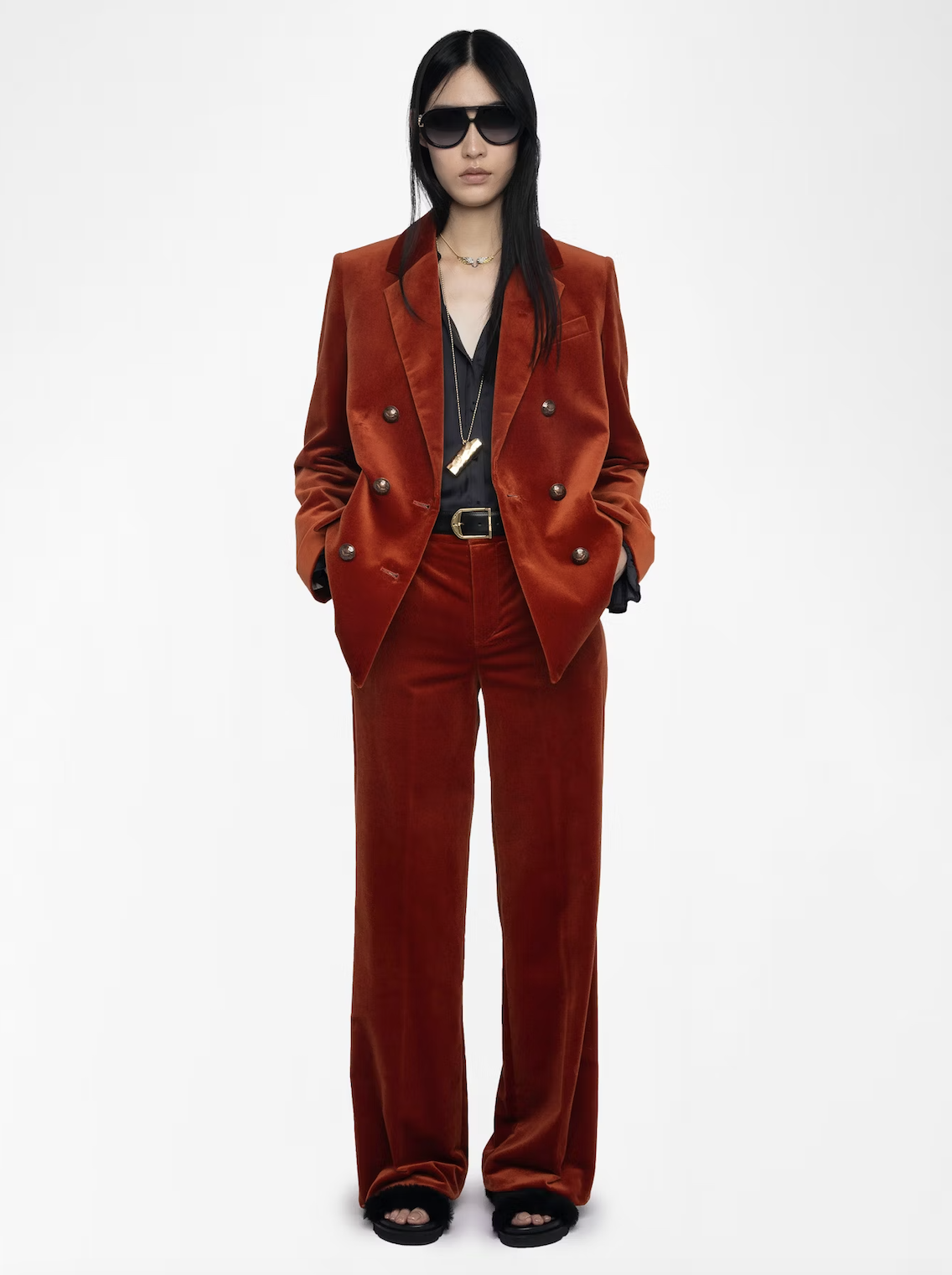PANOL VELVET PANTS IN BURN