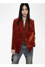 VASKA VELVET BLAZER IN BURN