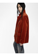 VASKA VELVET BLAZER IN BURN