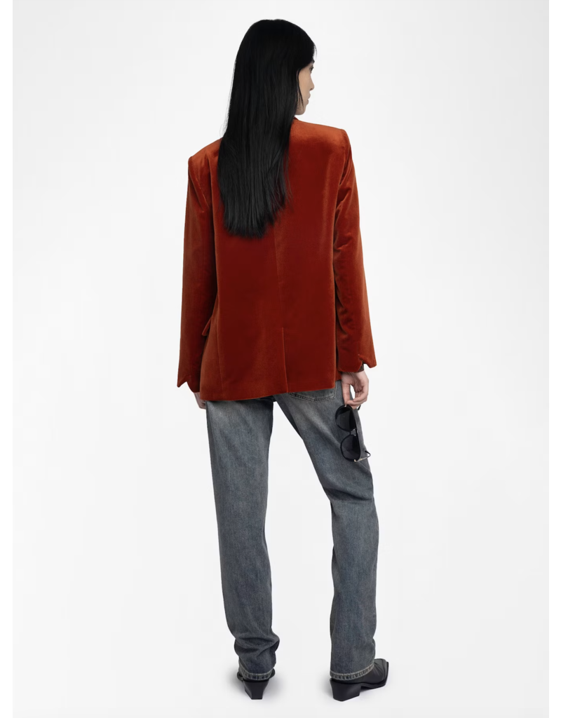 VASKA VELVET BLAZER IN BURN